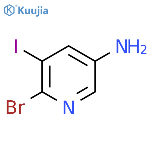 6-bromo-5-iodo-pyridin-3-amine structure