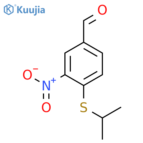 Benzaldehyde, 4-[(1-methylethyl)thio]-3-nitro- structure