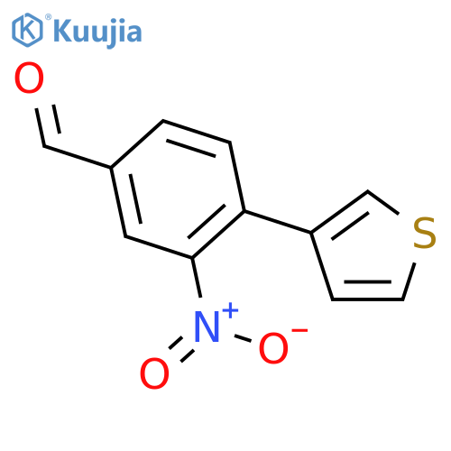 Benzaldehyde, 3-nitro-4-(3-thienyl)- structure