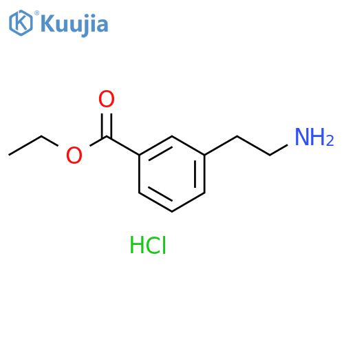 Benzoic acid, 3-(2-aminoethyl)-, ethyl ester, hydrochloride (1:1) structure