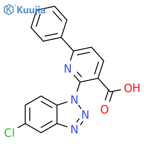 2-(5-Chloro-1H-benzotriazol-1-yl)-6-phenyl-3-pyridinecarboxylic acid structure