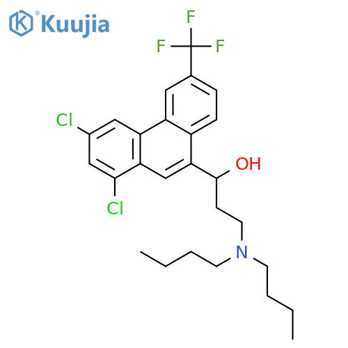 3-(dibutylamino)-1-1,3-dichloro-6-(trifluoromethyl)phenanthren-9-ylpropan-1-ol structure