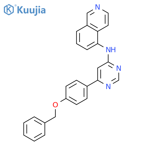 5-Isoquinolinamine, N-[6-[4-(phenylmethoxy)phenyl]-4-pyrimidinyl]- structure