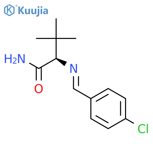 BUTANAMIDE, 2-[[(4-CHLOROPHENYL)METHYLENE]AMINO]-3,3-DIMETHYL-, (2R)- structure