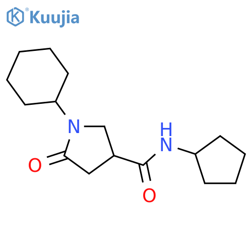 3-Pyrrolidinecarboxamide, 1-cyclohexyl-N-cyclopentyl-5-oxo- structure