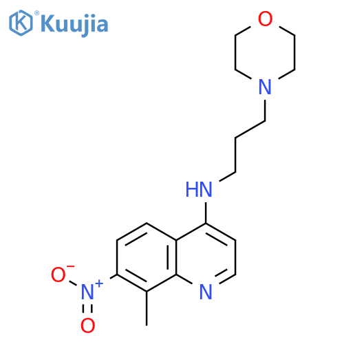 4-Quinolinamine, 8-methyl-N-[3-(4-morpholinyl)propyl]-7-nitro- structure