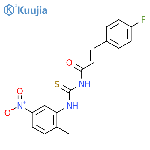 3-(4-fluorophenyl)-N-[(2-methyl-5-nitrophenyl)carbamothioyl]prop-2-enamide structure