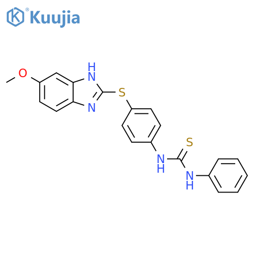 Thiourea,N-[4-[(5-methoxy-1H-benzimidazol-2-yl)thio]phenyl]-N'-phenyl- structure