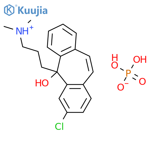 3-(3-chloro-5-hydroxy-5H-dibenzo[a,d][7]annulen-5-yl)-N,N-dimethylpropan-1-aminium dihydrogen phosphate structure
