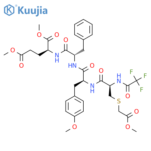 Dimethyl (2S)-2-[[(2S)-2-[[(2S)-2-[[(2R)-3-(2-methoxy-2-oxoethyl)sulfanyl-2-[(2,2,2-trifluoroacetyl)amino]propanoyl]amino]-3-(4-methoxyphenyl)propanoyl]amino]-3-phenylpropanoyl]amino]pentanedioate structure