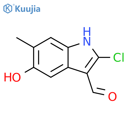 2-chloro-5-hydroxy-6-methyl-1H-indole-3-carbaldehyde structure