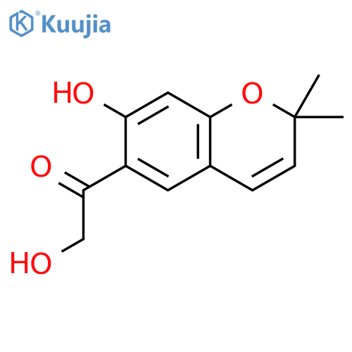 Ethanone, 2-hydroxy-1-(7-hydroxy-2,2-dimethyl-2H-1-benzopyran-6-yl)- structure