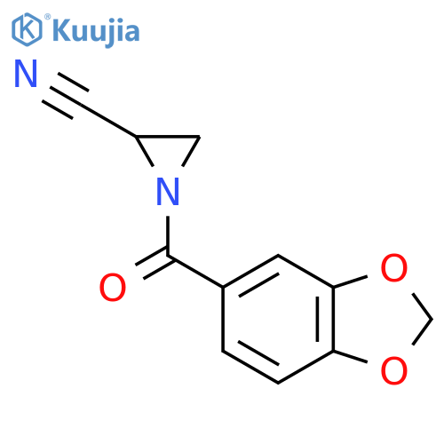 2-Aziridinecarbonitrile, 1-(1,3-benzodioxol-5-ylcarbonyl)- structure