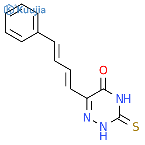 1,2,4-Triazin-5(2H)-one,3,4-dihydro-6-(4-phenyl-1,3-butadien-1-yl)-3-thioxo- structure