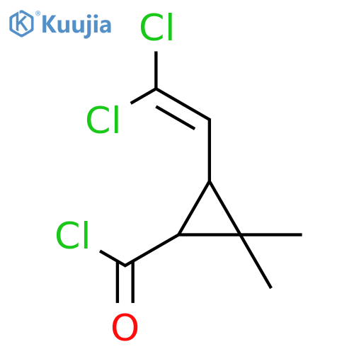 Cyclopropanecarbonyl chloride, 3-(2,2-dichloroethenyl)-2,2-dimethyl-,(1R,3R)- structure