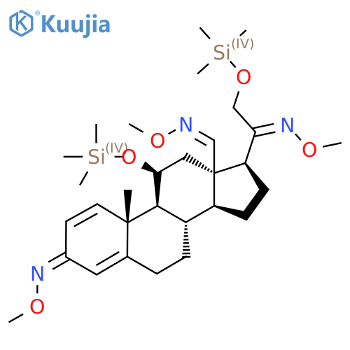 (Z,8S,9S,10R,11S,13R,14S,17S)-N-Methoxy-13-[(Z)-methoxyiminomethyl]-17-[(E)-N-methoxy-C-(trimethylsilyloxymethyl)carbonimidoyl]-10-methyl-11-trimethylsilyloxy-6,7,8,9,11,12,14,15,16,17-decahydrocyclopenta[a]phenanthren-3-imine structure