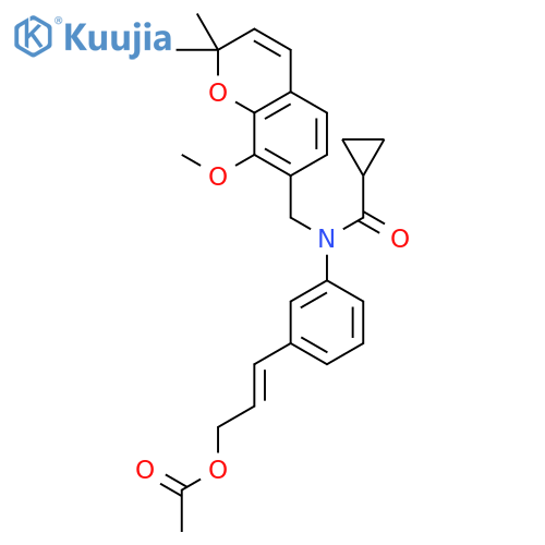 Cyclopropanecarboxamide,N-[3-[3-(acetyloxy)-1-propenyl]phenyl]-N-[(8-methoxy-2,2-dimethyl-2H-1-benzopyran-7-yl)methyl]- structure