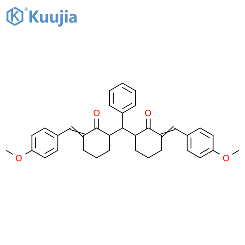 Cyclohexanone,2,2'-(phenylmethylene)bis[6-[(4-methoxyphenyl)methylene]- structure