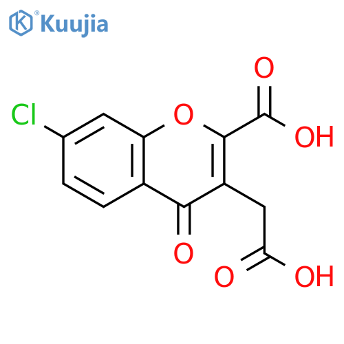 4H-1-Benzopyran-3-acetic acid, 2-carboxy-7-chloro-4-oxo- structure