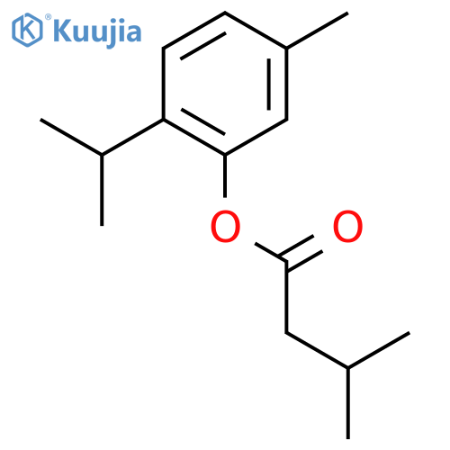 Butanoic acid,3-methyl-, 5-methyl-2-(1-methylethyl)phenyl ester structure