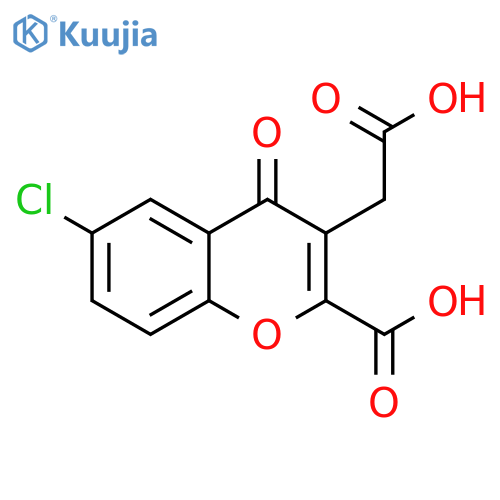 4H-1-Benzopyran-3-acetic acid, 2-carboxy-6-chloro-4-oxo- structure