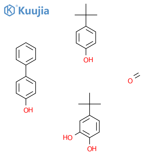 4-Tert-butylbenzene-1,2-diol;4-tert-butylphenol;formaldehyde;4-phenylphenol structure