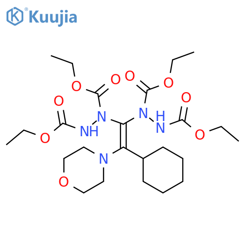 1,2-Hydrazinedicarboxylicacid, 1,1'-(cyclohexyl-4-morpholinylethenylidene)bis-, tetraethyl ester (9CI) structure