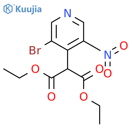 1,3-diethyl 2-(3-bromo-5-nitropyridin-4-yl)propanedioate structure