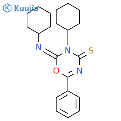 4H-1,3,5-Oxadiazine-4-thione,3-cyclohexyl-2-(cyclohexylimino)-2,3-dihydro-6-phenyl- structure