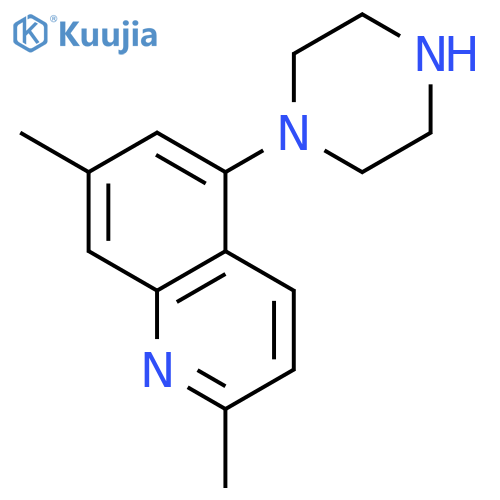 QUINOLINE, 2,7-DIMETHYL-5-(1-PIPERAZINYL)- structure