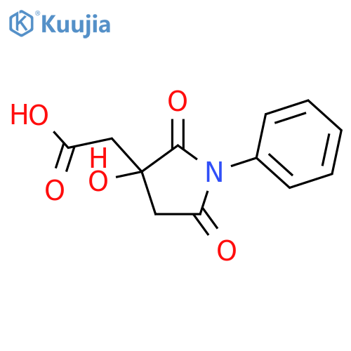 (3-Hydroxy-2,5-dioxo-1-phenylpyrrolidin-3-yl)acetic acid structure