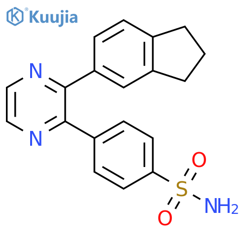 Benzenesulfonamide, 4-[3-(2,3-dihydro-1H-inden-5-yl)pyrazinyl]- structure