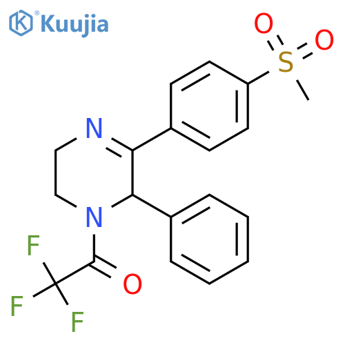 Pyrazine,1,2,5,6-tetrahydro-3-[4-(methylsulfonyl)phenyl]-2-phenyl-1-(trifluoroacetyl)- structure