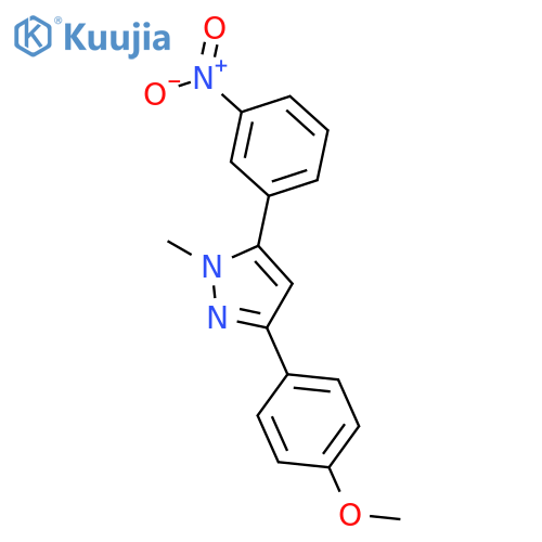 1H-PYRAZOLE, 3-(4-METHOXYPHENYL)-1-METHYL-5-(3-NITROPHENYL)- structure