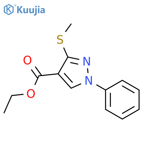 1H-Pyrazole-4-carboxylic acid, 3-(methylthio)-1-phenyl-, ethyl ester structure