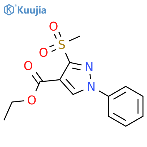 1H-Pyrazole-4-carboxylic acid, 3-(methylsulfonyl)-1-phenyl-, ethyl ester structure