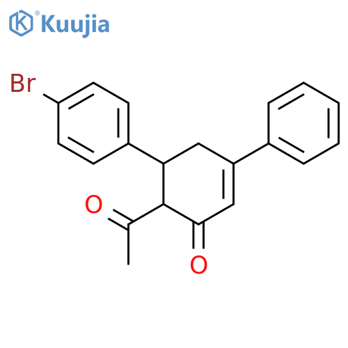 2-CYCLOHEXEN-1-ONE, 6-ACETYL-5-(4-BROMOPHENYL)-3-PHENYL- structure