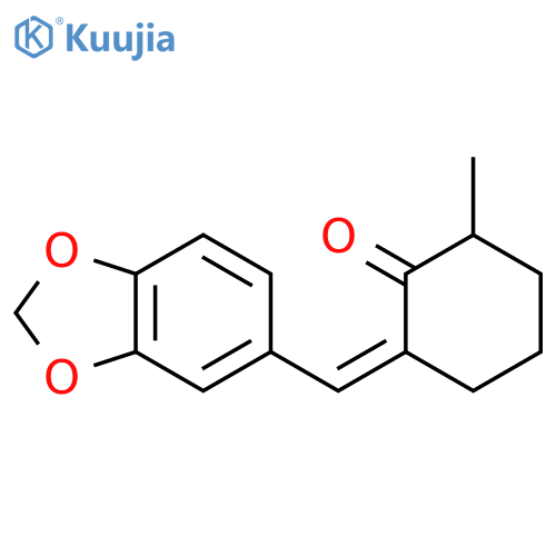 (2E)-2-(1,3-benzodioxol-5-ylmethylidene)-6-methylcyclohexanone structure