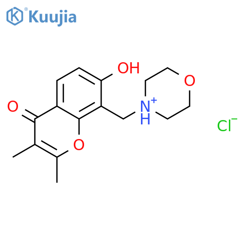 4-[(7-hydroxy-2,3-dimethyl-4-oxo-4H-chromen-8-yl)methyl]morpholin-4-ium chloride structure