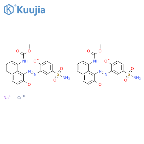 sodium bis[methyl [8-[[2-hydroxyphenyl]azo]-7-hydroxy-5-sulphamoyl-1-naphthyl]carbamato(2-)]chromate(1-) structure
