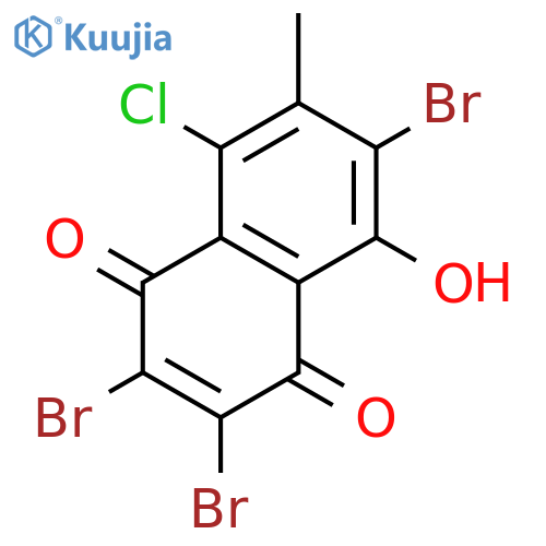 1,4-NAPHTHALENEDIONE, 2,3,6-TRIBROMO-8-CHLORO-5-HYDROXY-7-METHYL- structure