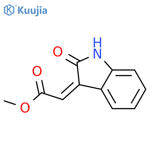 Acetic acid, (1,2-dihydro-2-oxo-3H-indol-3-ylidene)-, methyl ester structure