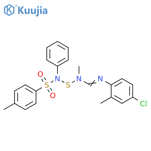 Benzenesulfonamide,N-[[[[(4-chloro-2-methylphenyl)imino]methyl]methylamino]thio]-4-methyl-N-phenyl- structure