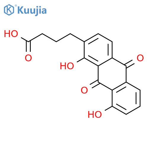 2-ANTHRACENEBUTANOIC ACID, 9,10-DIHYDRO-1,8-DIHYDROXY-9,10-DIOXO- structure