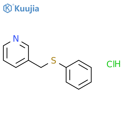 Pyridine, 3-[(phenylthio)methyl]-, hydrochloride structure