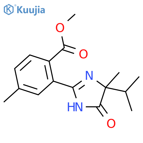 Benzoic acid,2-[4,5-dihydro-4-methyl-4-(1-methylethyl)-5-oxo-1H-imidazol-2-yl]-4-methyl-,methyl ester structure