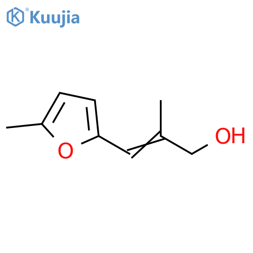 (2E)-2-methyl-3-(5-methylfuran-2-yl)prop-2-en-1-ol structure