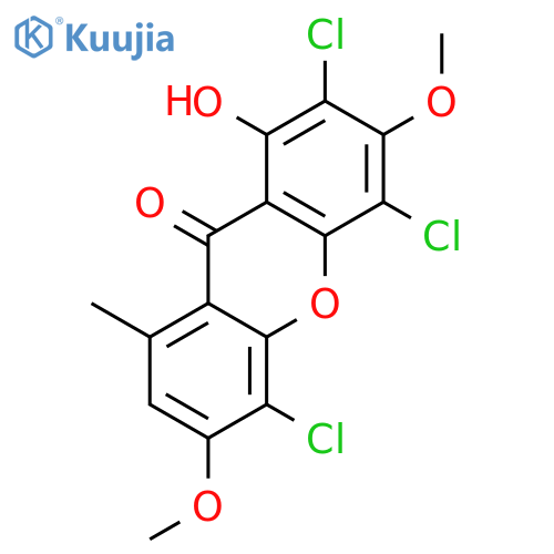 2,4,5-trichloro-1-hydroxy-3,6-dimethoxy-8-methyl-xanthen-9-one structure