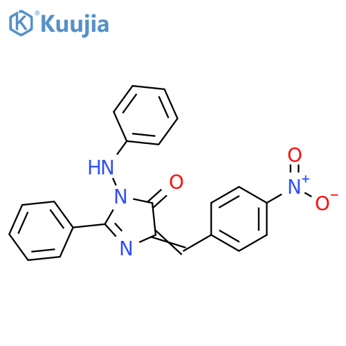 4H-Imidazol-4-one,3,5-dihydro-5-[(4-nitrophenyl)methylene]-2-phenyl-3-(phenylamino)- structure