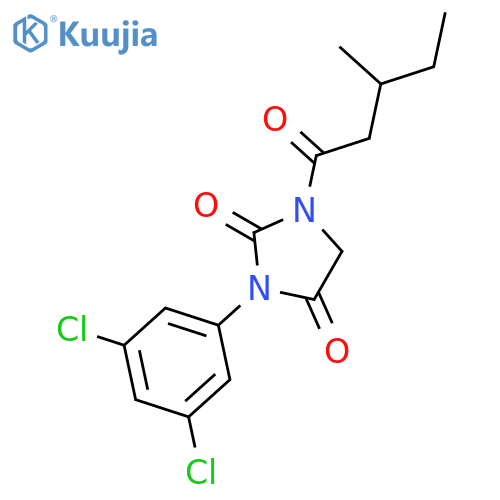 3-(3,5-dichlorophenyl)-1-(3-methylpentanoyl)imidazolidine-2,4-dione structure
